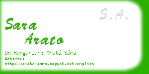 sara arato business card